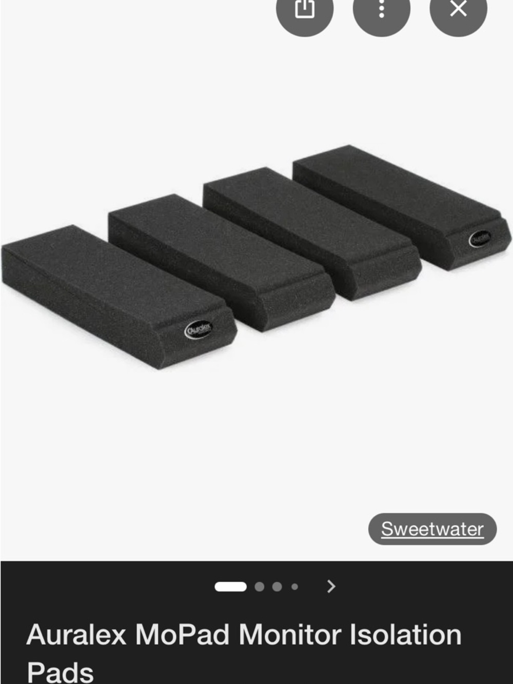 Auralex MoPad Black Monitor Isolation Pads - Set of 4